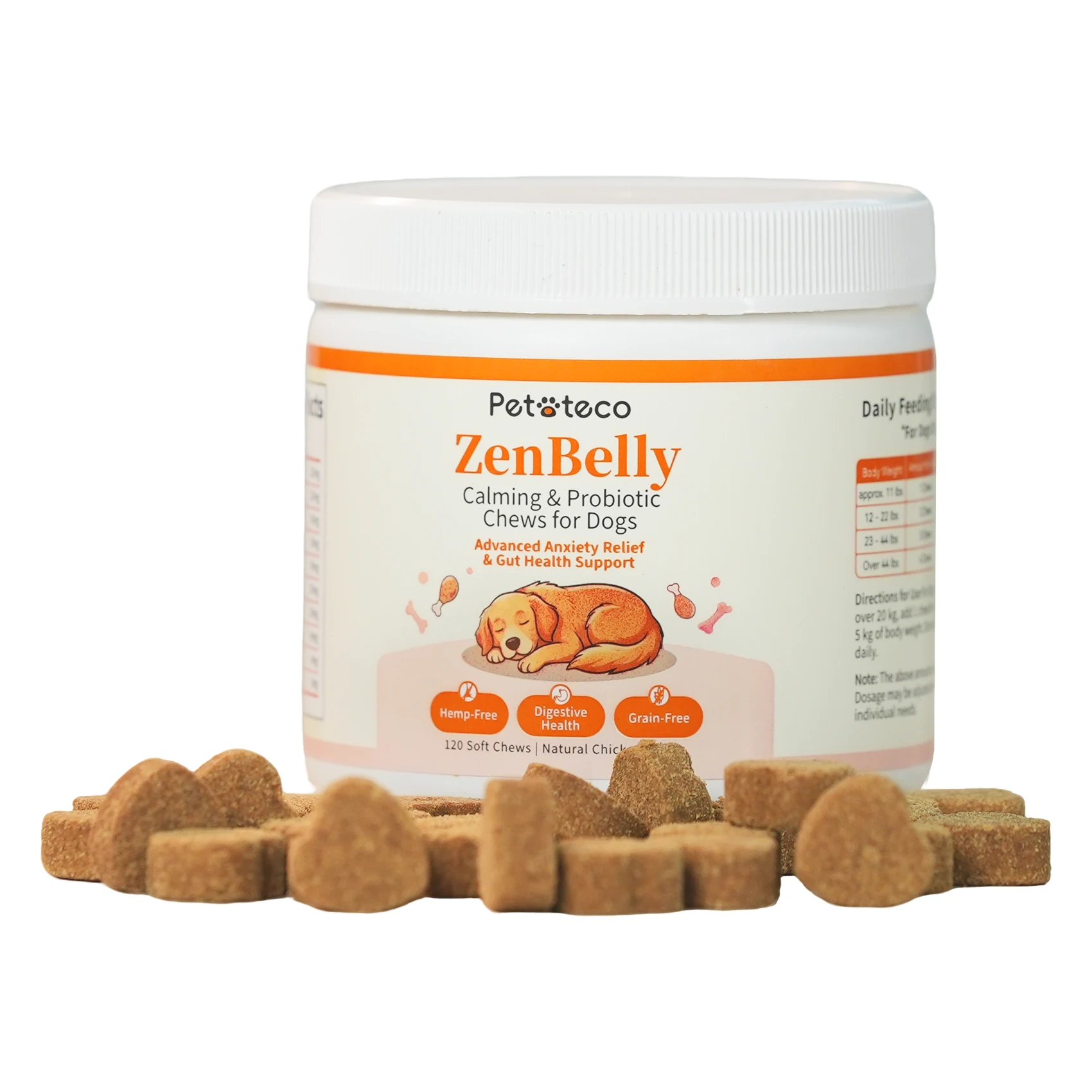 ZenBelly product front view with chews